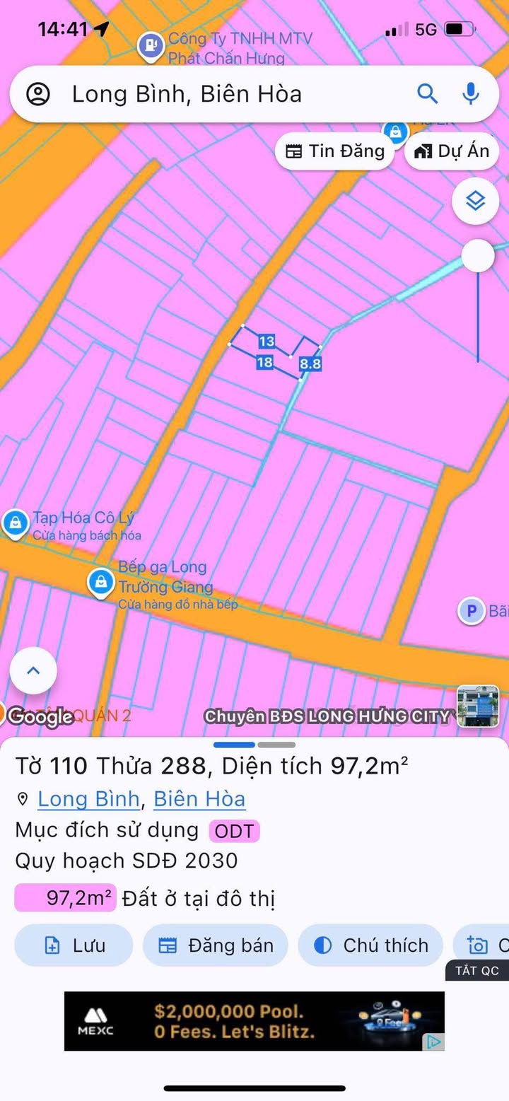 Đất nền Biên Hòa, Long Bình 93.6m² giá 2.55 tỷ - Đường ô tô vào tận nơi!