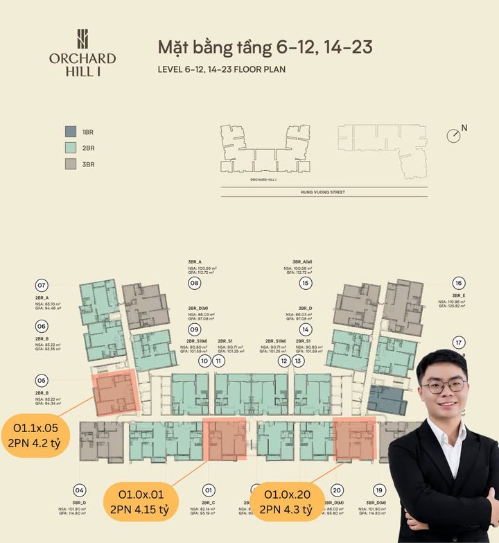 Căn hộ Orchard Hill Thủ Dầu Một 101m² giá 4.8 tỷ - View hồ tuyệt đẹp!