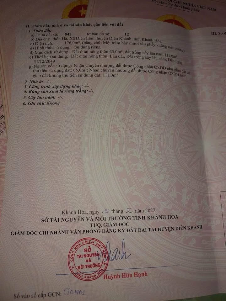 Nhà bán Diên Lâm - Diên Khánh 176m² giá 1.05 tỷ - Sẵn nhà kiên cố vào ở ngay!