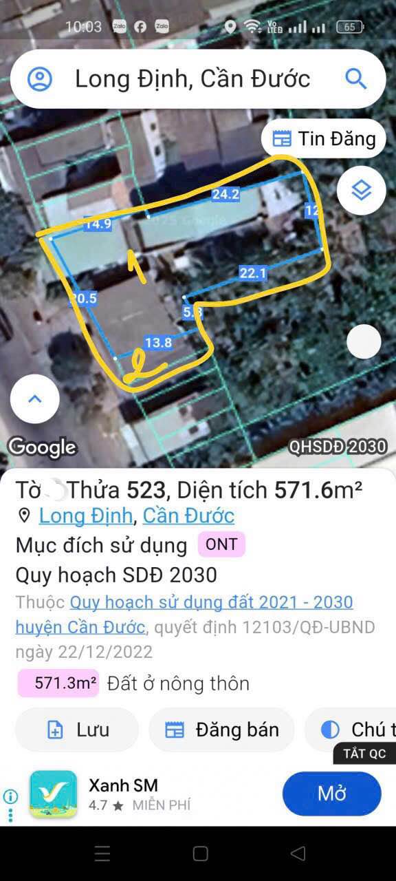 Đất thổ cư Cần Đước 604m² giá chỉ 13 tỷ - Mặt tiền TL 833, đầu tư sinh lời!