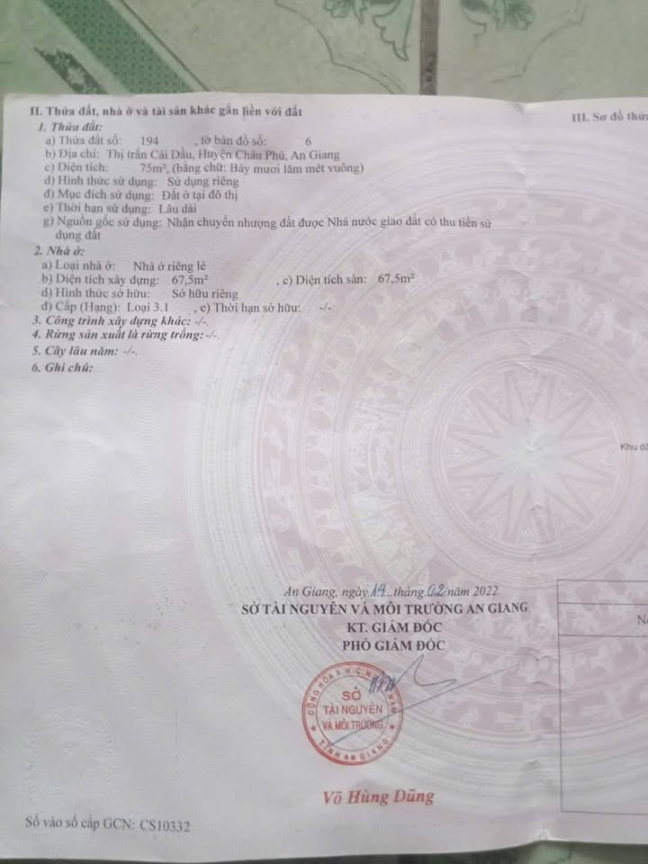 Đất nền xã Châu Phú 75m² giá 1.1 tỷ - Nở hậu, tiện ích đầy đủ!