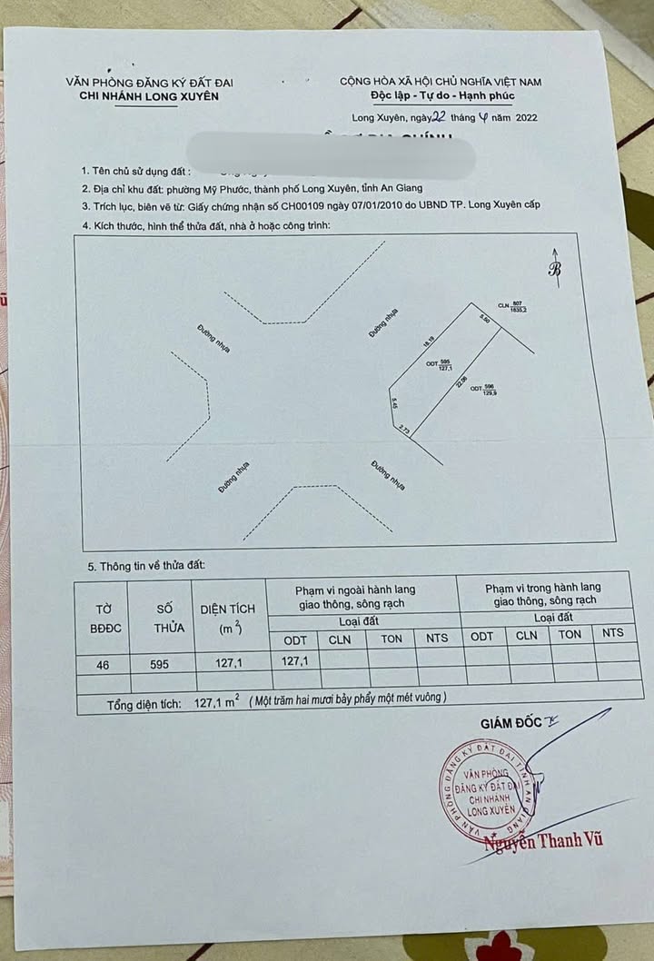 Đất nền góc Mỹ Phước, Long Xuyên 127m² giá chỉ 2 tỷ - Cơ hội đầu tư tuyệt vời!