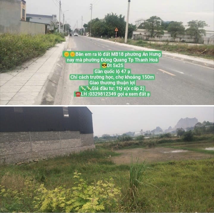 Đất nền phường Đông Quang, Thanh Hóa 125m² chỉ 1 tỷ - Đầu tư sinh lời hấp dẫn!