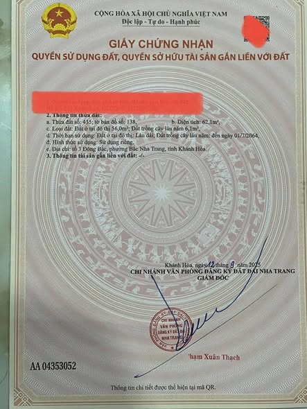 Bán đất hẻm Trần Quang Diệu, Vĩnh Hòa, Nha Trang 61.8m² giá 3.3 tỷ - Gần biển, tiện ích đầy đủ!