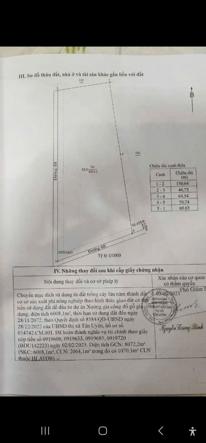 Đất nền Vĩnh Tân Tân Uyên 8000m² giá 40 tỷ - Cơ hội vàng đầu tư!