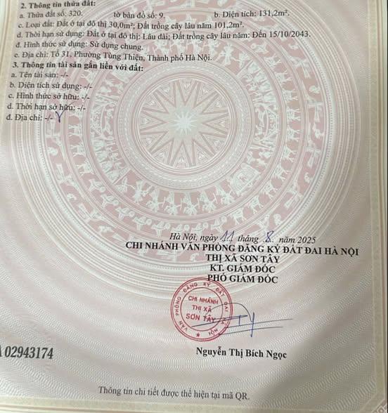 Đất ở đô thị Xuân Khanh, Sơn Tây 131m² giá 1 tỷ - Cơ hội đầu tư tuyệt vời!