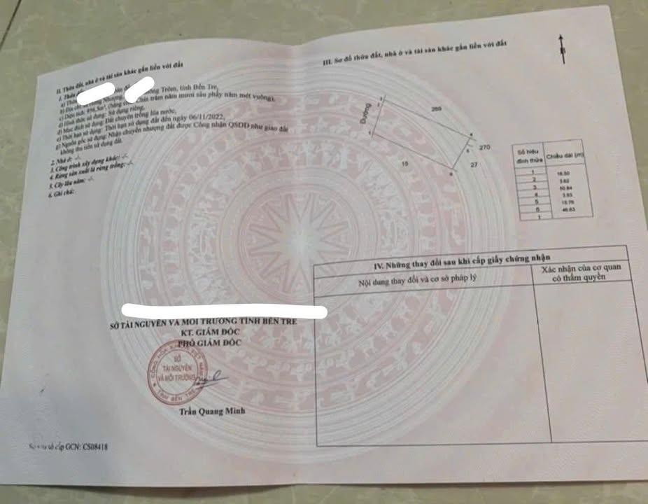 Đất mặt tiền đường Hưng Nhượng, Bến Tre 1000m² giá 1.2 tỷ - Cơ hội đầu tư tuyệt vời!