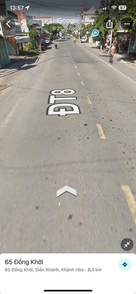 Đất mặt tiền đường Đồng Khởi, thị trấn Diên Khánh 110m² giá 2.42 tỷ - Vị trí đẹp, kinh doanh thuận lợi!