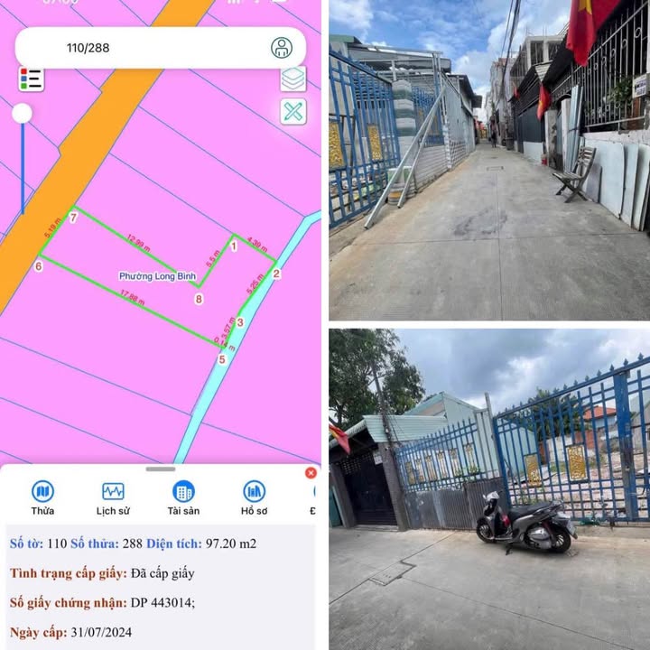 Đất nền Long Bình Biên Hòa 97m² giá 2.4 tỷ - Sổ hồng chính chủ, thổ cư 100%