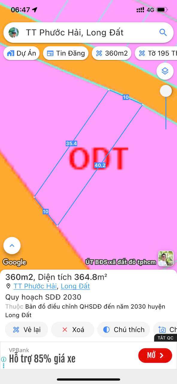 Đất ven biển Phước Hải 360m² giá 2.35 tỷ - Cơ hội đầu tư tuyệt vời!