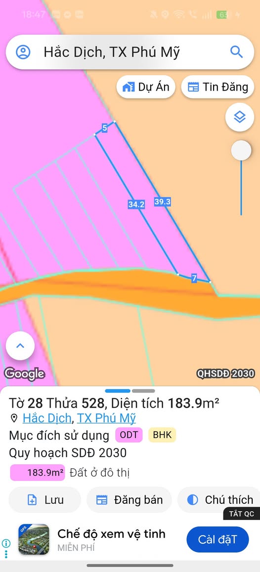 Đất nền Hắc Dịch, Phú Mỹ 195m² giá 1.3 tỷ - Sổ hồng chính chủ, đất thổ cư