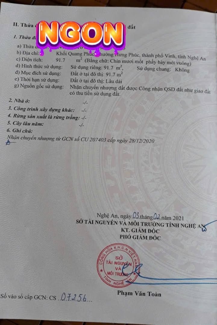 Đất nền Hưng Bình, Vinh 91m² giá 4 tỷ - Vị trí đắc địa, cơ hội đầu tư tuyệt vời!