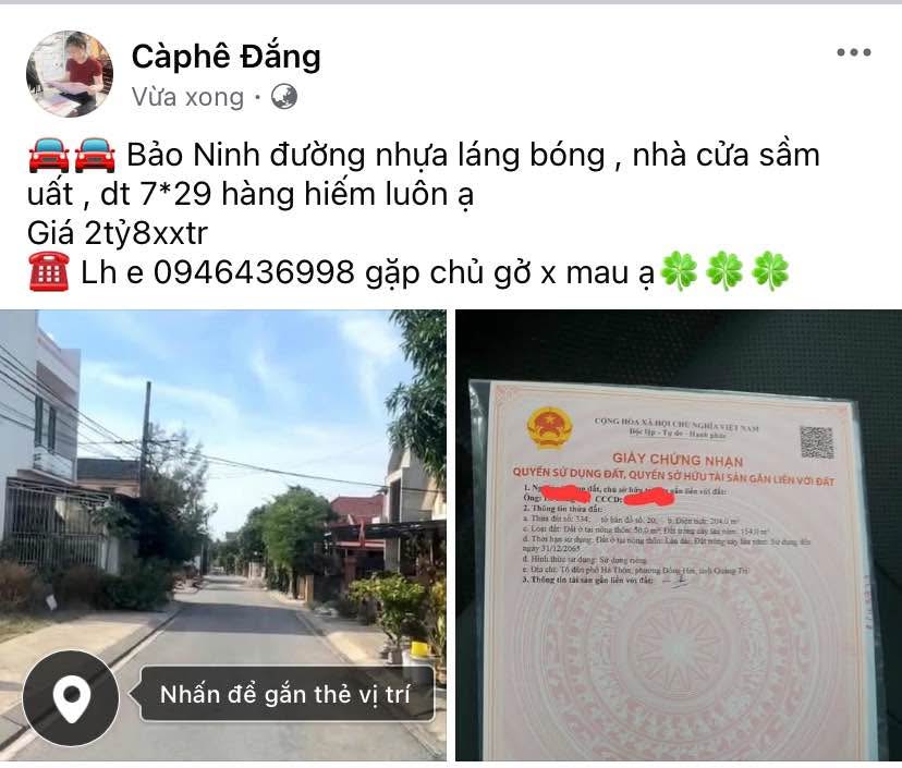 Đất Bảo Ninh Đồng Hới 203m² giá 2.8 tỷ - Cơ hội đầu tư hiếm có!