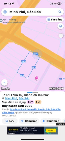 Đất nền Kim Anh, Sóc Sơn 1652m² - Vị trí kinh doanh tiềm năng cao!