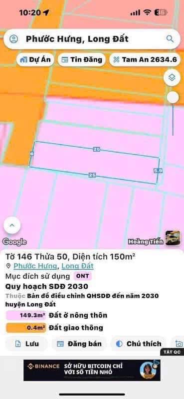 Đất nền Phước Hưng, Long Điền 150m² giá 1.37 tỷ - Sổ hồng chính chủ, xây dựng tự do!