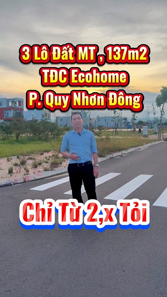 Đất mặt tiền 110m² khu TĐC Ecohome, Quy Nhơn - Giá chỉ 2 tỷ