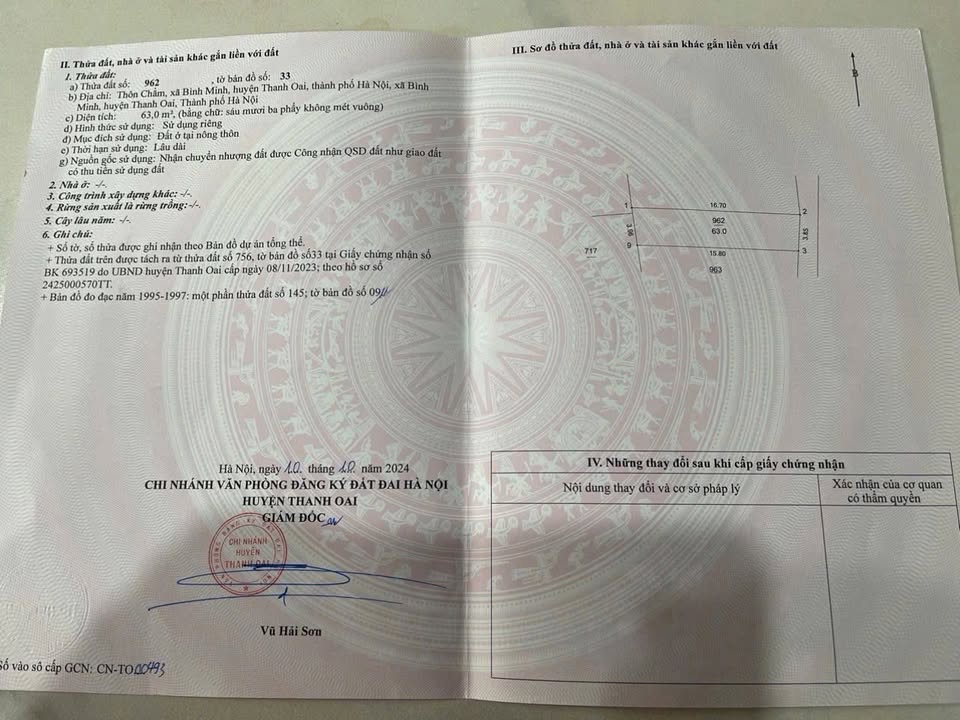 Đất nền Thôn Chằm, xã Bình Minh 63m² giá 3.15 tỷ - Vị trí đẹp, tiện ích đầy đủ!