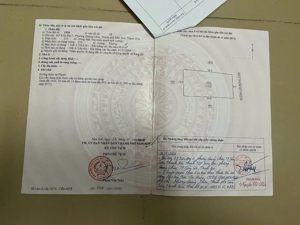 Nhà riêng Quảng Châu, Sầm Sơn 210m² giá 1.8 tỷ - Tiềm năng đầu tư sinh lời cao!