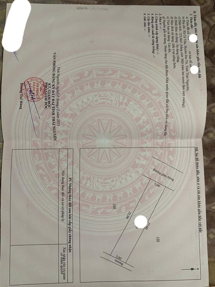 Đất thổ cư 125m² tại xóm 11, xã Cù Vân - Giá tốt, sổ đỏ chính chủ!