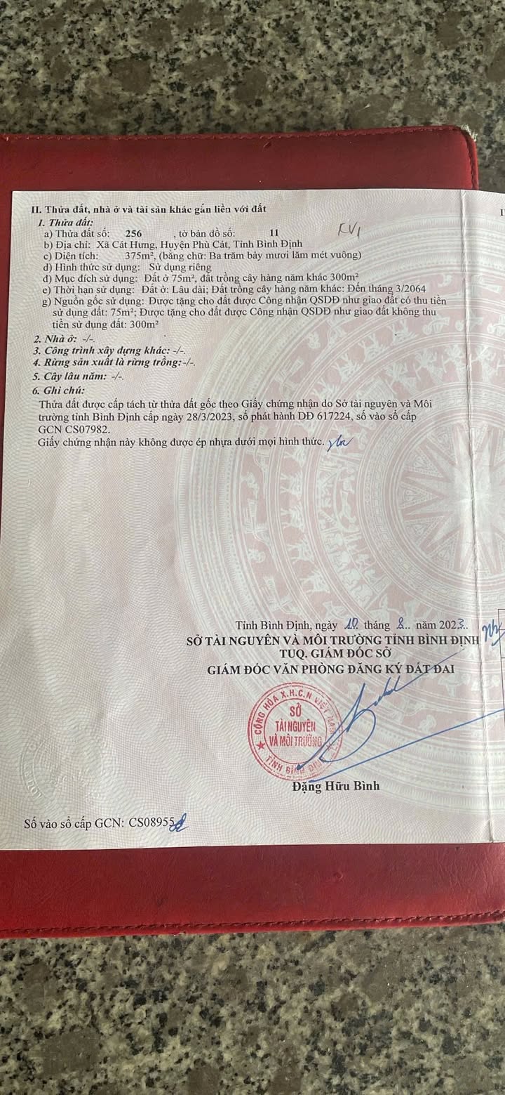 Đất nền Phù Cát 375m² giá 1.5 tỷ - Cơ hội đầu tư tuyệt vời!