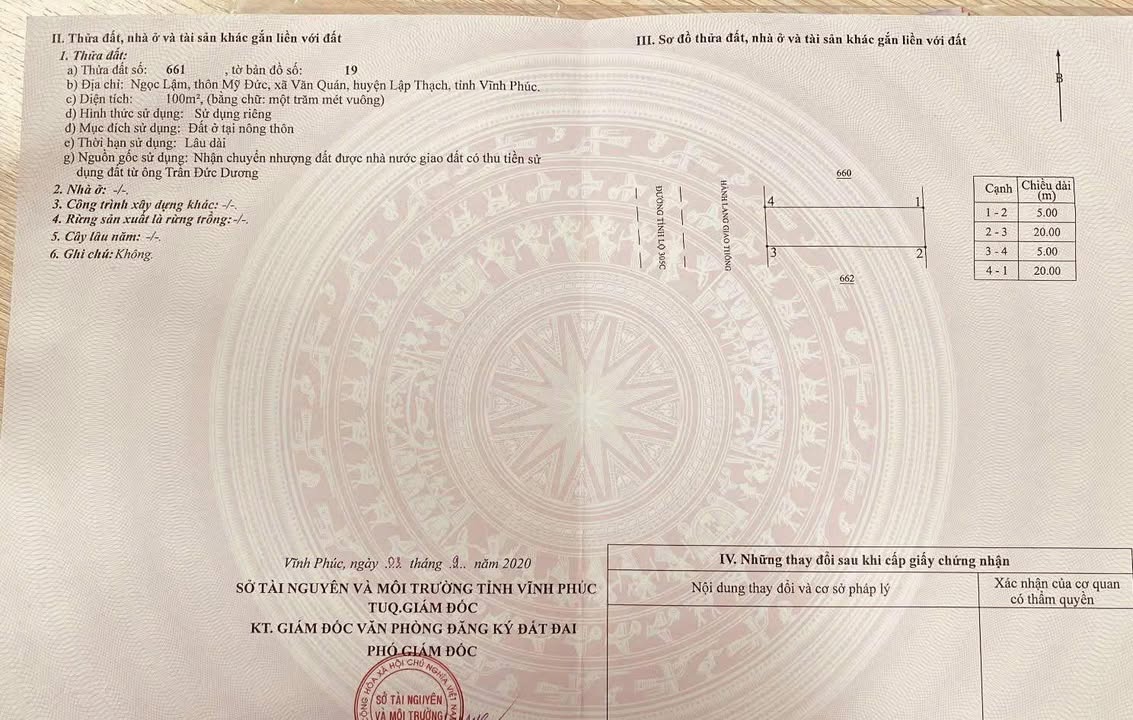 Đất thổ cư 100m² tại xã Văn Quán, Lập Thạch - Giá 2.6 tỷ, vị trí đắc địa kinh doanh!