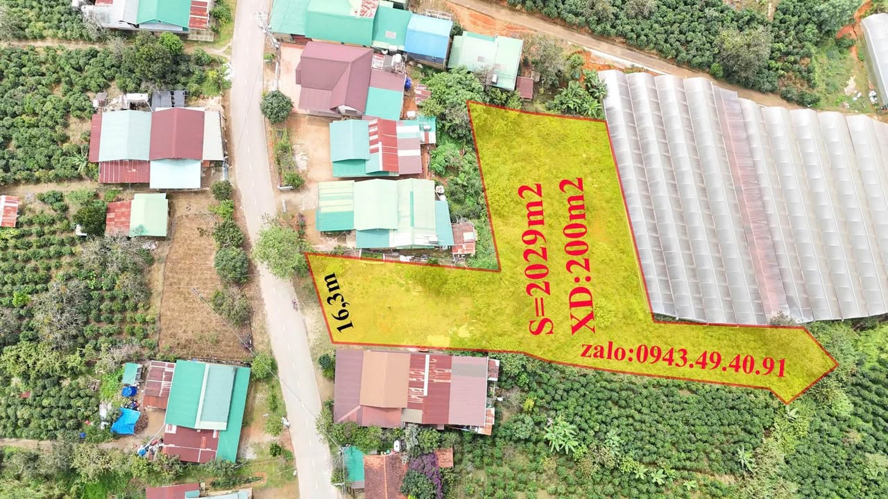 Đất thổ cư Đạ Sar 2029m² giá 3.8 tỷ - Sổ đỏ chính chủ, view đẹp!