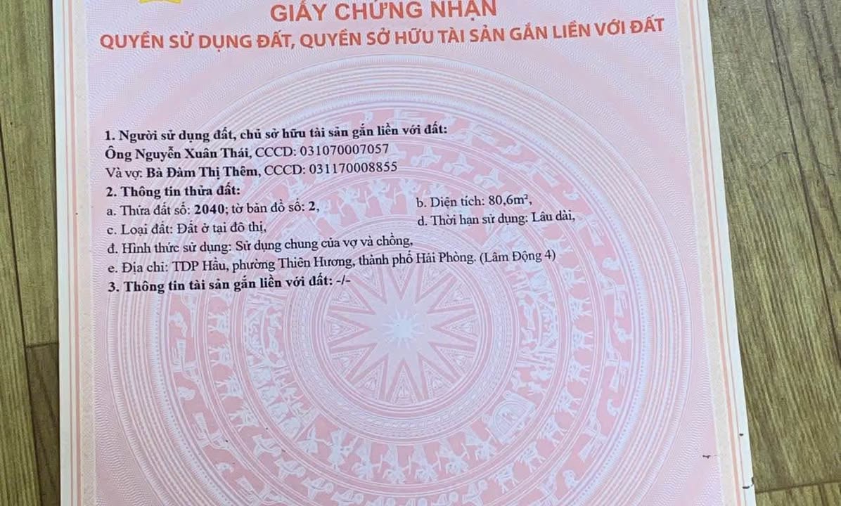 Đất ở phường Thiên Hương, Thủy Nguyên, Hải Phòng diện tích 80.6m² - Giá tốt nhất khu vực!