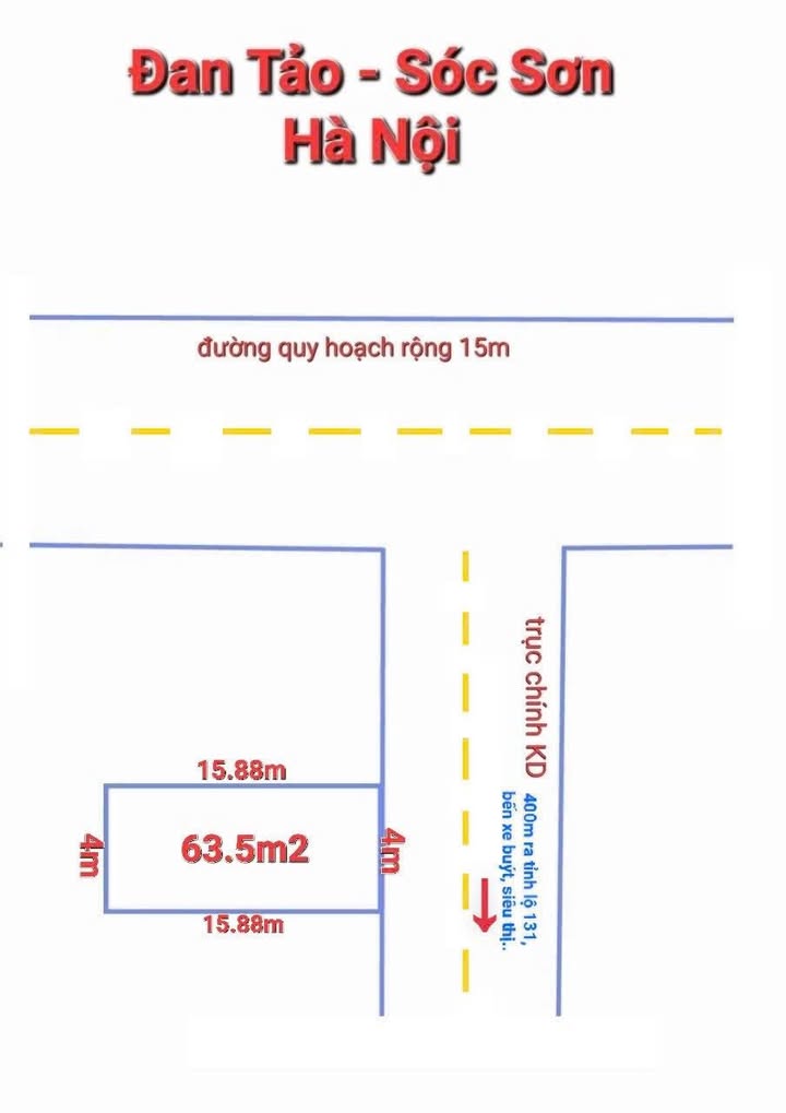 Đất kinh doanh 64m² tại thôn Đan Tảo, xã Sóc Sơn - Vị trí đắc địa cho đầu tư!