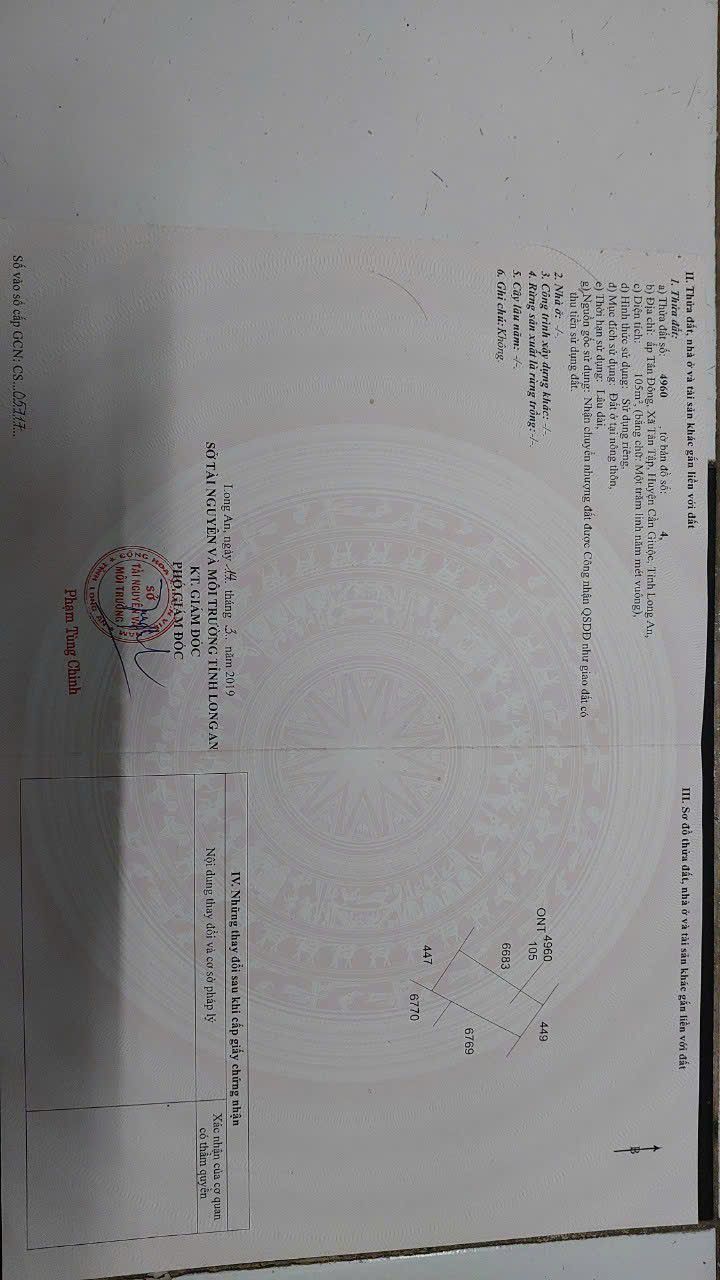 Đất thổ cư 105m² tại Tân Tập, Cần Giuộc - Chỉ 250 triệu, đầu tư sinh lời!