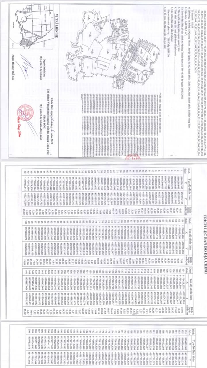 Đất nông nghiệp Châu Đức 243.250m² giá chỉ 243.25 triệu - Cơ hội đầu tư hấp dẫn!