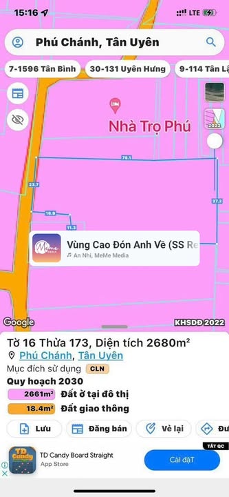 Đất Tân Uyên Bình Dương 2680m² giá 25 tỷ - Cơ hội đầu tư tốt!
