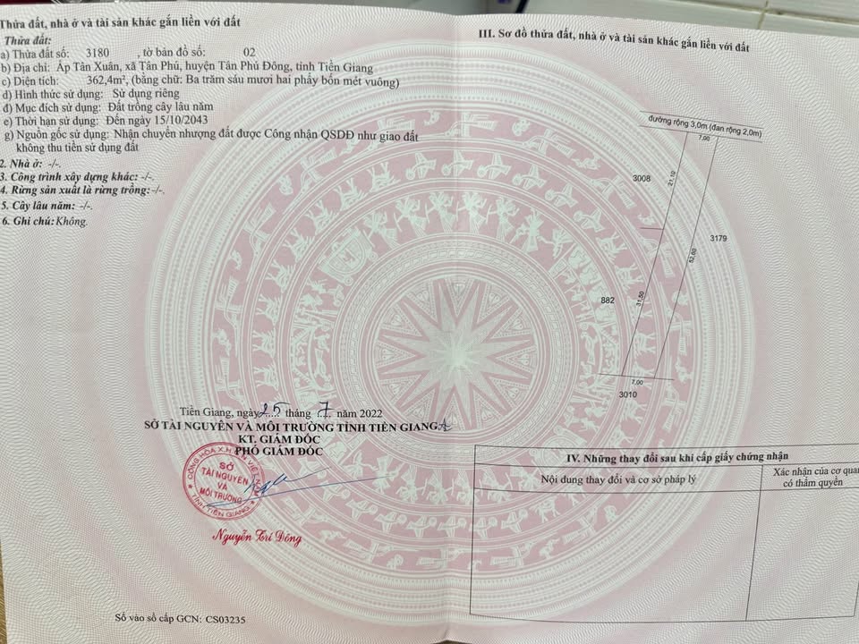 Đất nền Tân Phú Đông 364m² giá 200 triệu - Sổ đỏ chính chủ, đầu tư sinh lời!