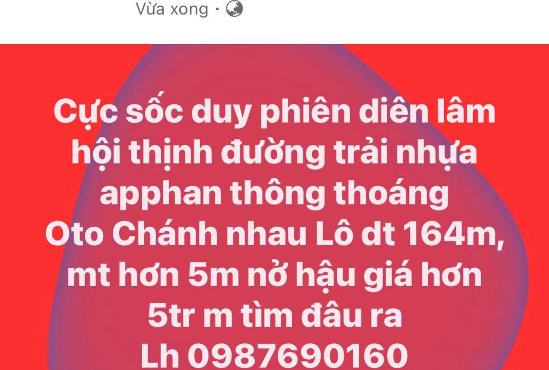 Đất nền thổ cư 164m² tại Hoàng Lâu, Tam Dương - Đầu tư sinh lời ngay!