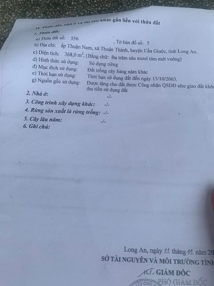 Đất vườn tại xã Thuận Thành, Cần Giuộc, 370m² - Nhà cấp 4 đẹp, giá chỉ 1.7 tỷ!