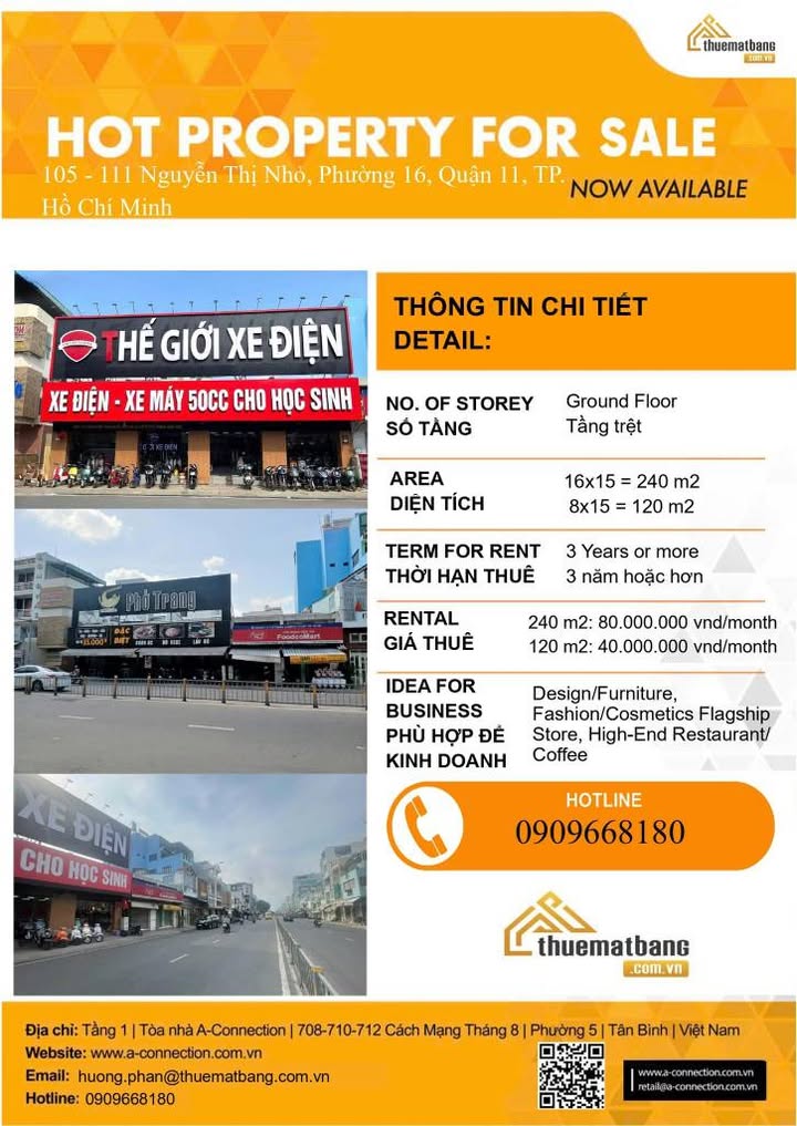 Nhà phố cho thuê 105-111 Nguyễn Thị Nhỏ, Quận 11 - Vị trí đắc địa cho kinh doanh!