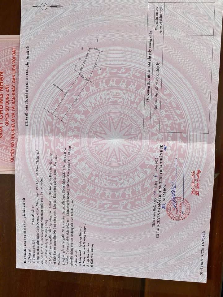 Đất thổ cư mặt tiền đường Chân Mây - Lăng Cô 510m² giá thỏa thuận - Cơ hội đầu tư tuyệt vời!