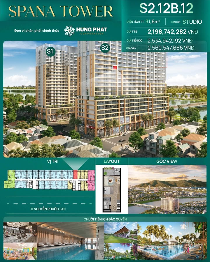 Căn hộ Sun Spana Tower Đà Nẵng 31,6m² giá thỏa thuận - View pháo hoa độc đáo!