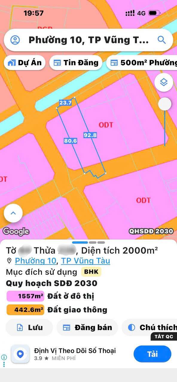 Đất nền Rạch Dừa, Vũng Tàu 2000m² giá chỉ 27.998 tỷ - Tiềm năng đầu tư lớn!