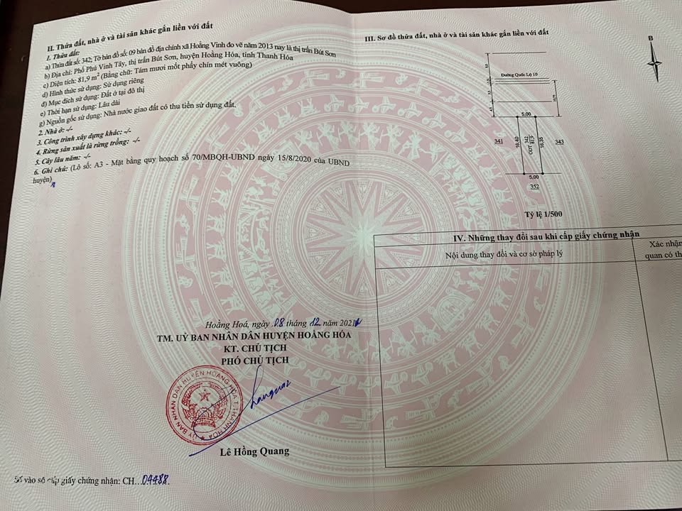 Đất mặt đường Phú Vinh Tây, Bút Sơn 81m² giá 3 tỷ - Đầu tư sinh lời ngay!