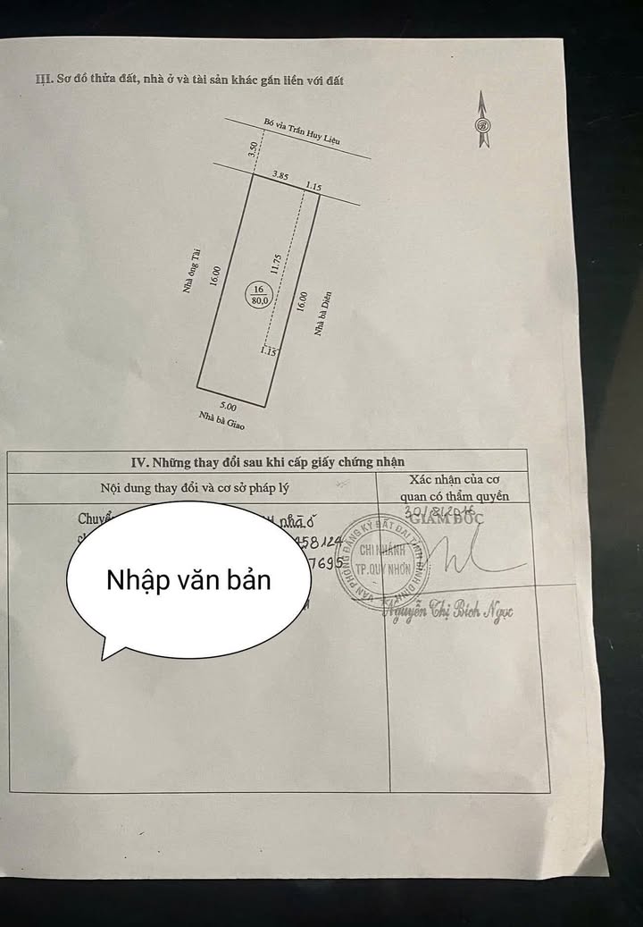 Nhà mặt tiền Trần Huy Liệu, Quy Nhơn 80m² giá chỉ 4 tỷ - Đầu tư sinh lời ngay!