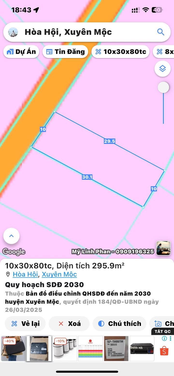 Đất thổ cư Hòa Hội, Xuyên Mộc, 300m² giá 950 triệu - Mặt tiền nhựa thông thoáng!