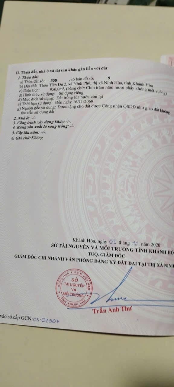 Đất thổ cư tại Ninh Phú - 14040m² - Mặt tiền đường bê tông lớn, giá thỏa thuận!