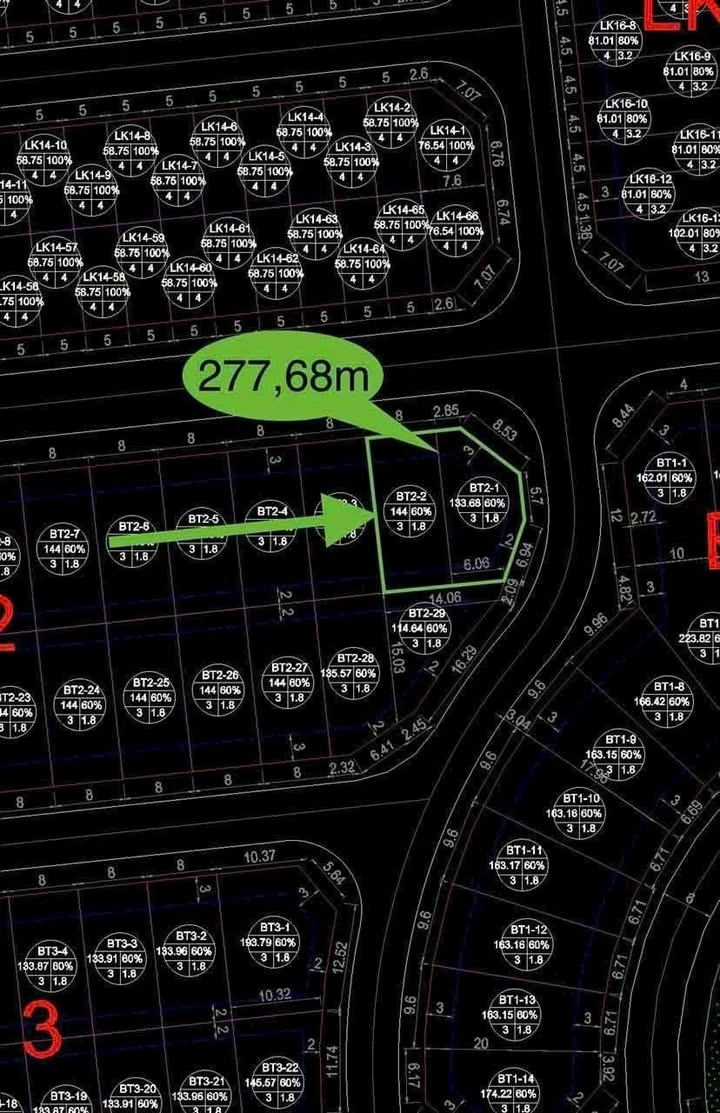 Đất biệt thự Khu đô thị Đông Bắc (K1) 277m² giá 9.999 tỷ - Đầu tư sinh lời nhanh!