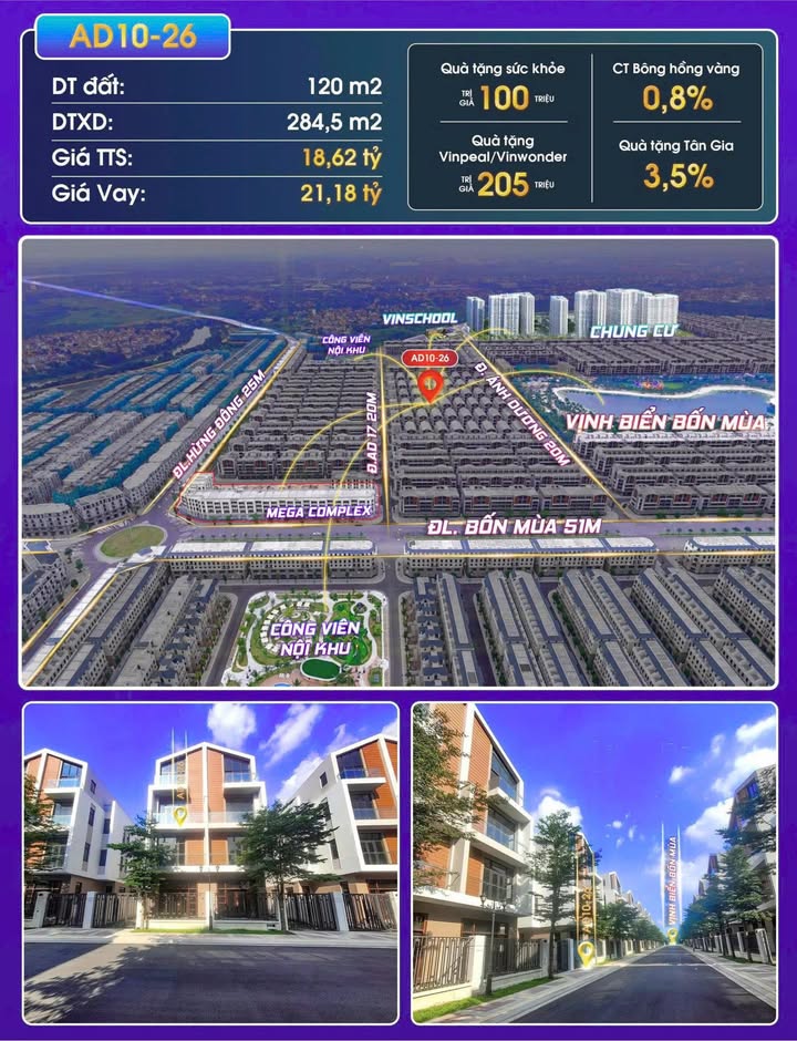 Townhouse Vinhomes Ocean Park 2 120m² giá 18.62 tỷ - Viên kim cương giữa lòng đô thị!