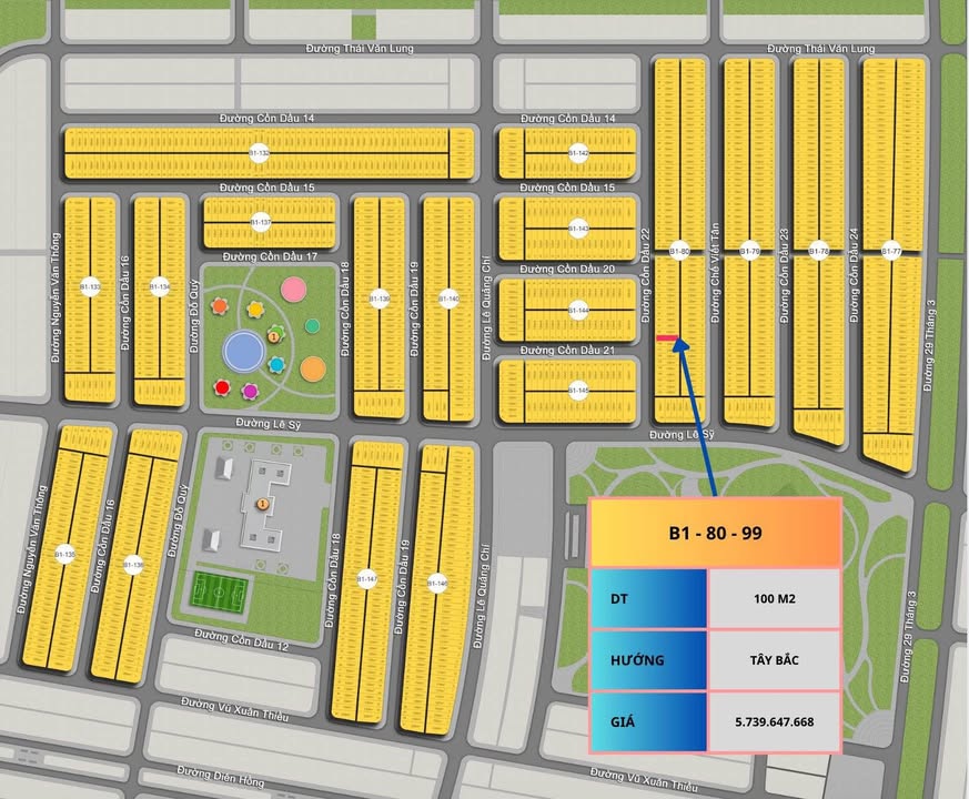 Đất nền Cồn Dầu 100m² giá 5.739 tỷ - Cơ hội đầu tư hiếm có!