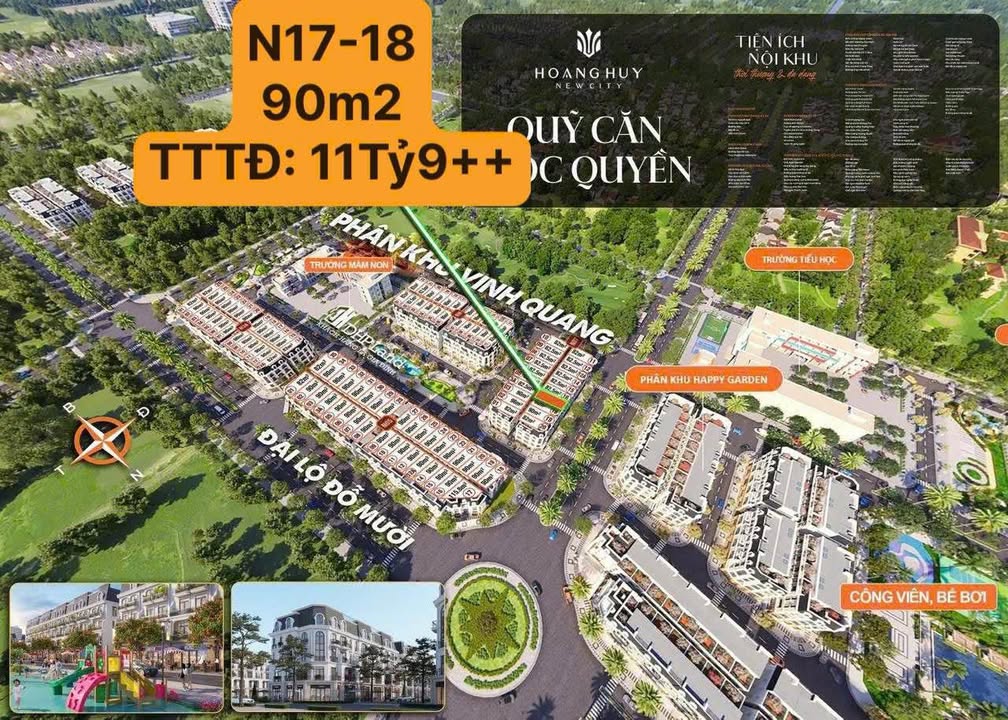 Shophouse Vinh Quang Hoàng Huy New City Thủy Nguyên 90m² giá 11.9 tỷ - Tiềm năng kinh doanh lớn!