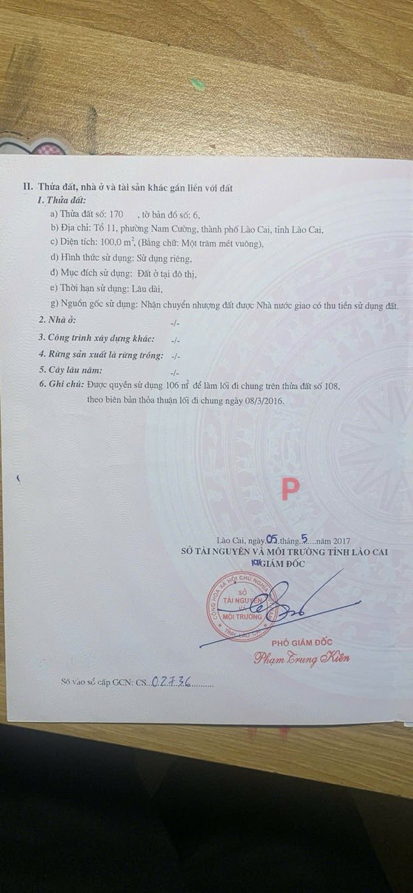 Đất nền Tổ 11, phường Nam Cường, Lào Cai 100m² giá 850 triệu - Cơ hội hiếm có đầu tư!