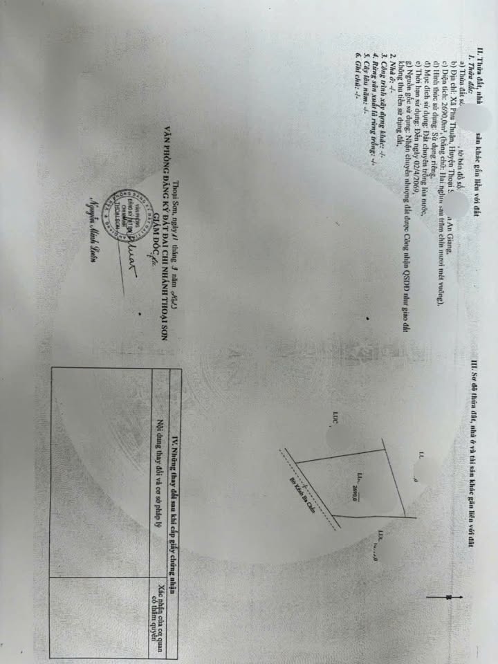 Đất nông nghiệp 2690m² xã Phú Thuận, Thoại Sơn - Giá chỉ 5.38 tỷ, đất đẹp cho đầu tư!