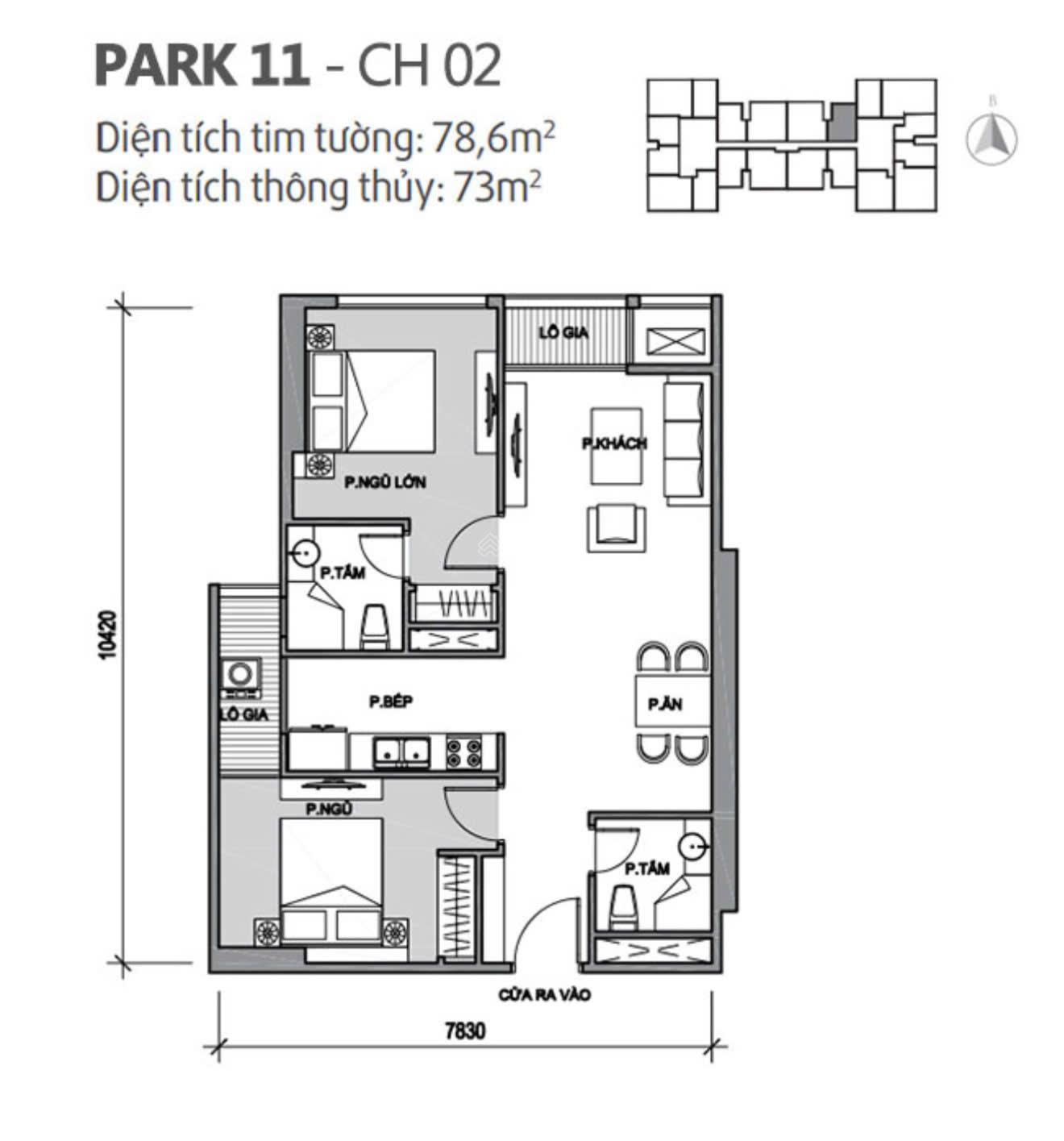 Căn hộ 2PN Vinhomes Times City - Park Hill 73m² giá 20 triệu - Nội thất cao cấp chỉ việc dọn vào ở!