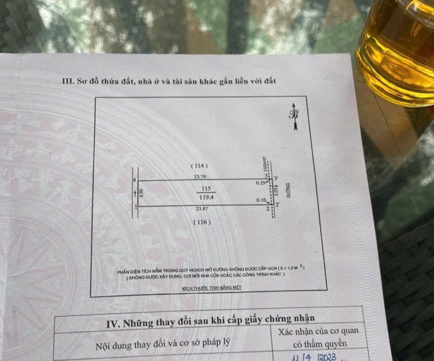 Đất nền Trần Phú Vinh 119m² giá 6.567 tỷ - Hướng Nam mát mẻ, sổ hồng chính chủ!